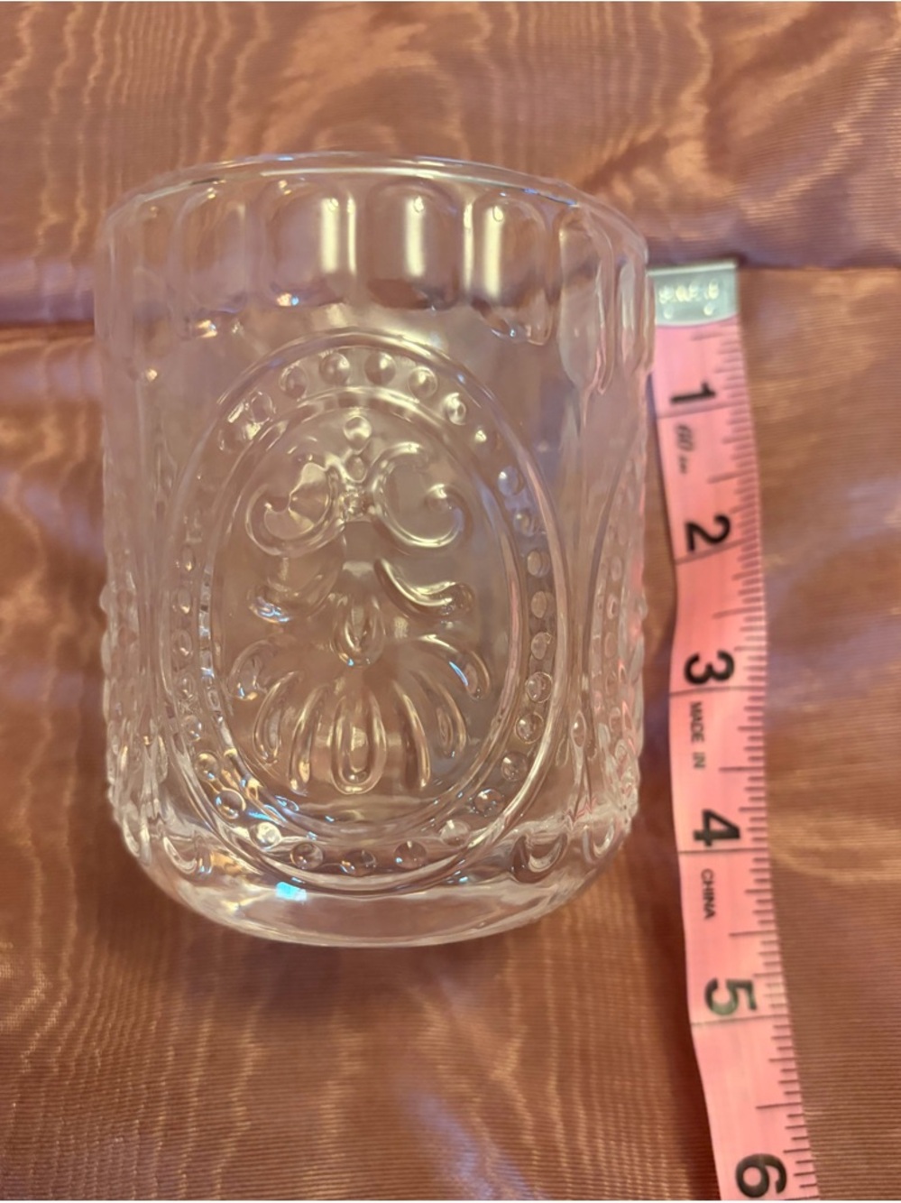 Clear Embossed Bedside Glass Carafe and Cup - Classic Clear NWT - Picture 6 of 9